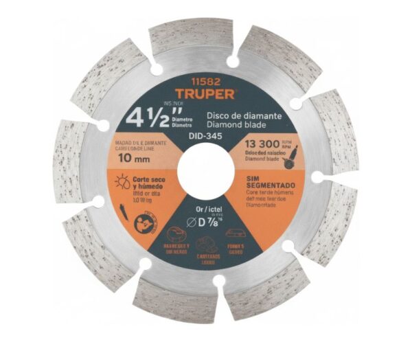 Disco de diamante de corte, diámetro de 9"