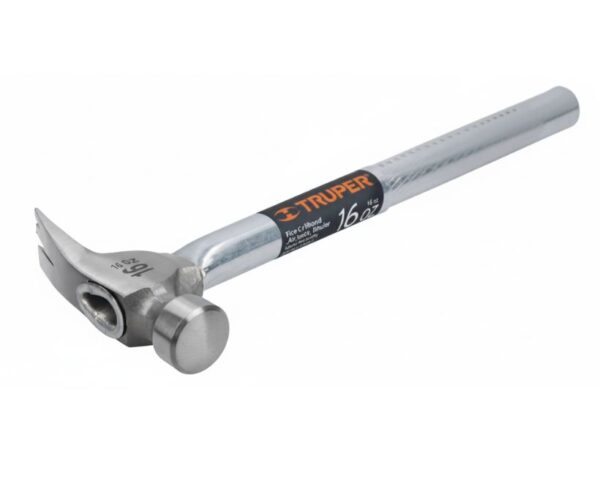 Martillo tubular pulido, uña recta de 16 oz